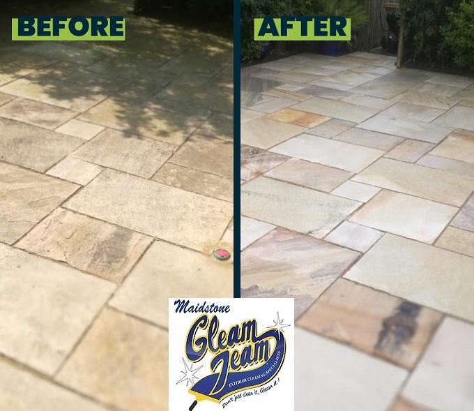 sandstone-patio-cleaning-sealing-Aylesford